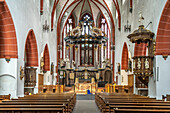 Interior of the Basilica of St. Martin in Bingen am Rhein, Rhineland-Palatinate, World Heritage Upper Middle Rhine Valley, Germany
