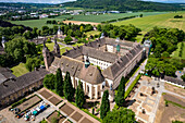 Schloss Corvey, UNESCO Welterbe in Höxter, aus der Luft gesehen, Nordrhein-Westfalen, Deutschland, Europa