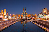 Central Iran, Yazd, Amir Chakhmaq Complex, One Of The Largest Hosseinieh Complexes In Iran, Dusk