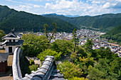 Ansicht von Gujo Hachiman Stadtbild mit der Burg, Präfektur Gifu, Japan