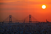 Phu My Bridge bei Sonnenaufgang, Ho-Chi-Minh-Stadt (Saigon), Vietnam