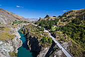 Neuseeland, Südinsel, Otago, Gibbston, erhöhten Blick auf den Fluss Kawarau