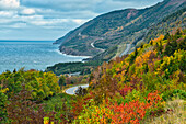 Canada, Nova Scotia, Cape Breton Island. Coastline landscape along Gulf of St. Lawrence