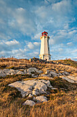 Kanada, Nova Scotia, Louisbourg, Leuchtturm von Louisbourg, Dämmerung