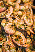 Denmark, Zealand, Copenhagen, Torvehallerne KPH, new outdoor food market, prepared shrimp