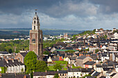 Ireland, County Cork, Cork City, elevated city view with St. Anne's Church, dawn