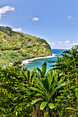 Blick auf die Küste entlang der Straße nach Hana, Maui, Hawaii