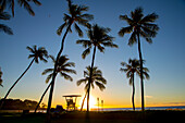 Sonnenuntergang Mauna Kea Resort, Kohala Coast, Kaunaoa Beach, Insel Hawaii