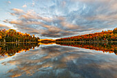 Red Jack Lake and sunrise reflection, Alger County, Upper Peninsula of Michigan.
