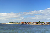 View from the ferry on Wyk, Foehr Island, North Frisian Islands, Schleswig-Holstein, Germany