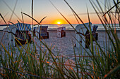 Beach chairs Scharbeutz on the Baltic Sea, Ostholstein, Schleswig-Holstein, Germany