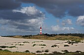 Lighthouse near Wittdün on the island of Amrum, Wadden Sea National Park, North Friesland, North Sea coast, Schleswig-Holstein