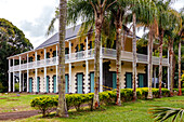 The Le Château de Mon Plaisir building in the Pamplemousses Gardens vei Port Luis, Mauritius, Indian Ocean