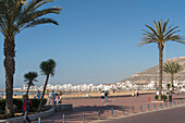Promenade and the beach in Agadir, Kingdom of Morocco, Africa