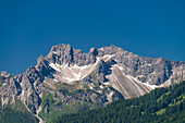 Schüsser, 2259m, und Hochgehrenspitze, 2251m, Allgäuer Alpen, Allgäu, Bayern, Deutschland, Europa