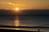Sunset mood on Sylt West Beach, Sylt, Schleswig-Holstein, Germany