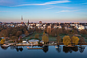 Luftaufnahme vom Hamburger Stadtgebiet mit Alster, Hamburg, Norddeutschland, Europa