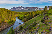 South Fork Canyon mit Two Medicine River im Lewis and Clark National Forest, Montana, USA