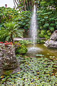 Fountain in La Mortella Garden in Forio, Ischia Island, Gulf of Naples, Campania, Italy