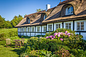 Large thatched cottage on the coast at Listed, Bornholm, Denmark
