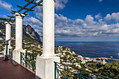 View from the town of Capri to the harbor and the sea, Capri, Gulf of Naples, Campania, Italy