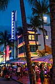 The Breakwater Hotel, one of the iconic Arty Deco hotels on Ocean Drive in Miami, Florida