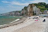 Beach and cliffs at Yport, Normandy, France