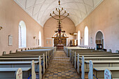 Interior of Lindelse Church, Langeland Island, Denmark, Europe