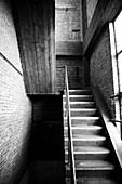 Concrete staircase in old abandoned building