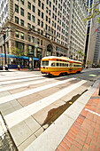 Retro streetcar in the streets of San Francisco.