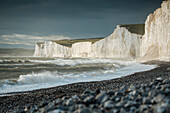 Birling Gap and the Seven Sisters chalk cliffs, East Sussex, South Downs National Park, England, United Kingdom, Europe