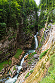 Waldbachstrub waterfall in Echerntal near Hallstatt, Salzkammergut, Upper Austria, Austria