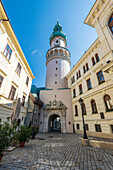 Fire Tower, Stornohaus and City Hall on the main square of Sopron, Hungary