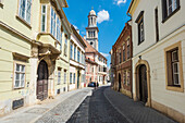 Alley in the old town of Sopron, Hungary
