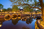 Keizersgracht at dusk, Amsterdam, Benelux, Benelux, North Holland, Noord-Holland, Netherlands