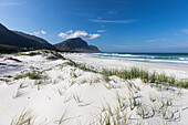 South Africa, Western Cape, Sand dunes, mountains, and sea