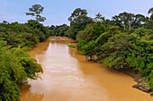 River Pra in Assin Praso in der Central Region im Süden von Ghana in Westafrika