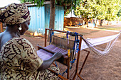 traditional cloth weaving at the cultural center in Tamale in the Northern Region in northern Ghana in West Africa