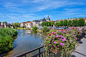 Der Fluss Ornain in Bar-le-Duc, Meuse, Lothringen, Grand Est, Frankreich
