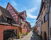 Alley in Eguisheim, Haut-Rhin, Route des Vins d'Alsace, Alsace Wine Route, Grand Est, Alsace-Champagne-Ardenne-Lorraine, France