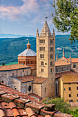 View of the San Cerbone Cathedral from Massa Marittima, Grosseto Province, Maremma, Tuscany, Italy