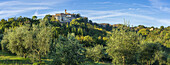 View of Chiusdino, Province of Siena, Tuscany, Italy