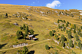 Alpine meadows above Lungiarü, Dolomites, Italy