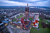 Nordstern colliery seen from the air at dusk, Gelsenkirchen, North Rhine-Westphalia, Germany
