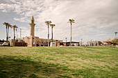 Tower of the Islam Camii Mosque, ancient city of Caesarea Maritima, Israel, Middle East, Asia