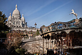 Carousel at the Basilica &quot;Sacré-Cœur de Montmartre&quot;, capital Paris, Ile de France, France
