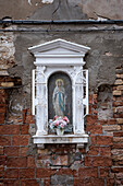 View of a Madonna shrine in Castello, Venice, Venezia, Veneto, Italy, Europe