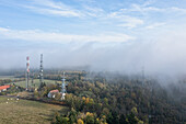 Foggy mood on the Schwanberg, RÃ¶delsee, Kitzingen, Lower Franconia, Franconia, Bavaria, Germany, Europe
