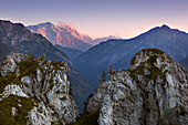 Pürschling, Blick zur Zugspitze, Ammergauer Alpen, Bayern, Deutschland