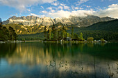 Eibsee, view to the Zugspitze, Bavaria, Germany